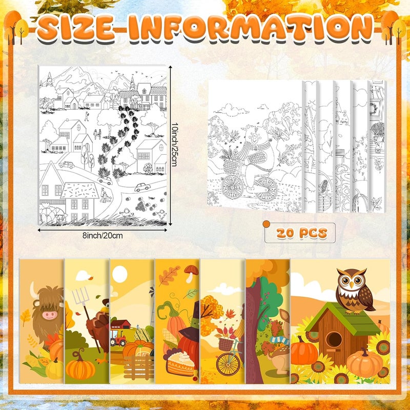 Sherr 20 Pcs Stretched Pre Drawn Canvas Afro Queen Black Art for Painting for Adults Outline Pre Drawn Stretched Cotton Canvas to Paint Party Set, 8 x 10'' (Autumn) - Image 2